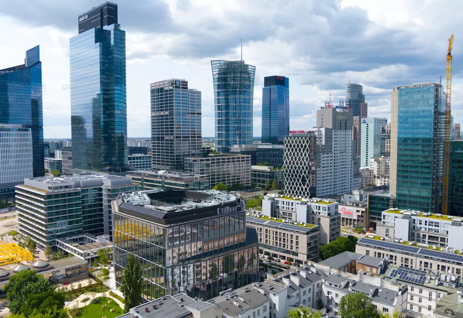 Warszawa widok z lotu ptaka